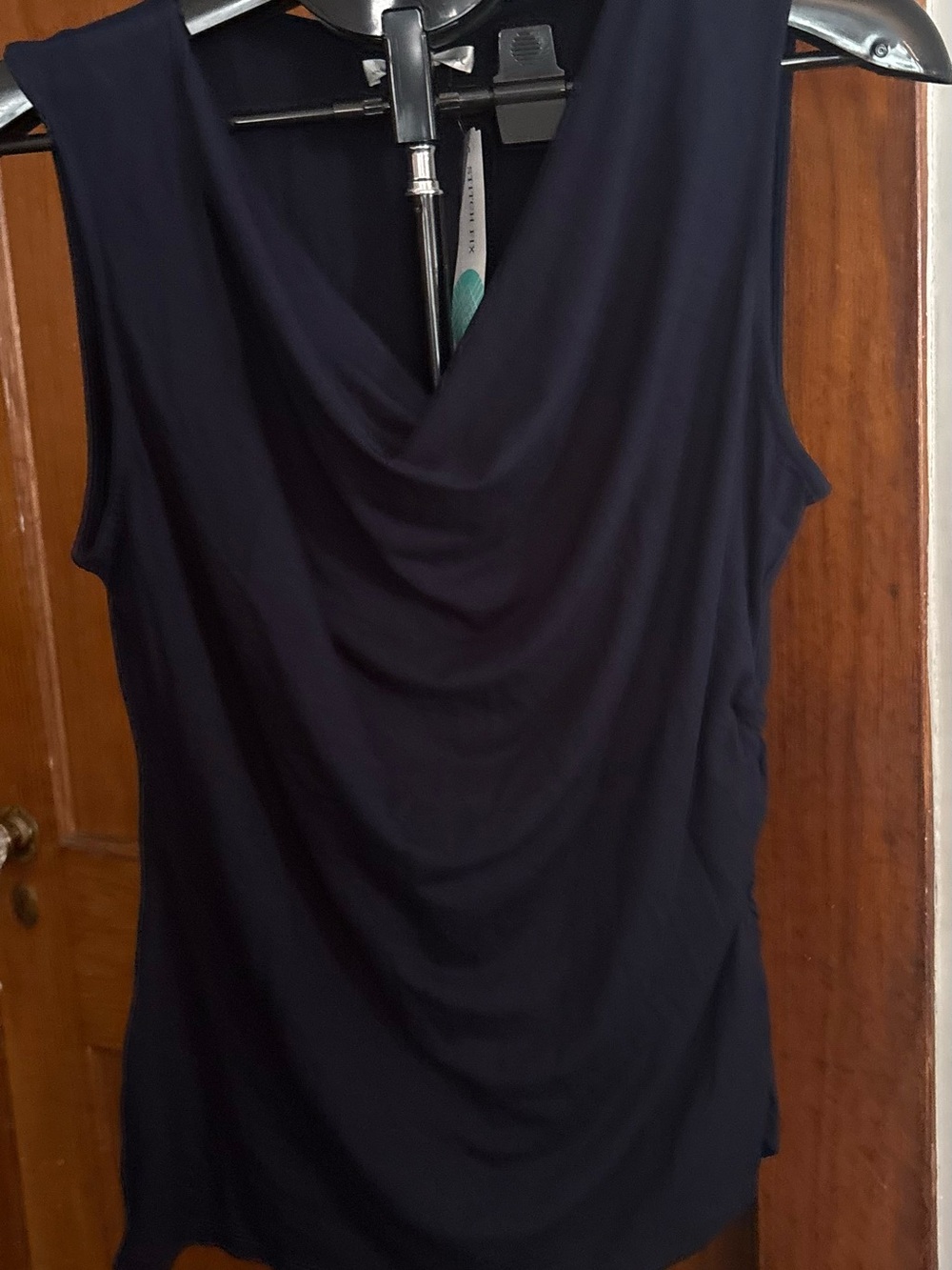 Nine Britton Muira Cowl Neck Knit Tank — Navy, Size Small, NWT